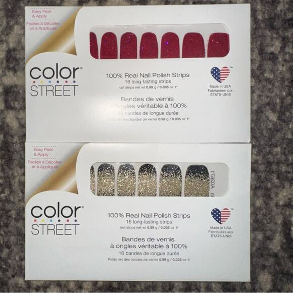 Color Street Set of 4 Nail Polish Strips Mojave Gold Ring it In Nose so Bright